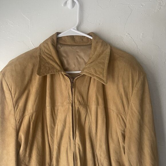 Scully Leatherwear Vintage 90s Size 44 XL Camel Tan Suede Western Bomber Jacket - Picture 2 of 10